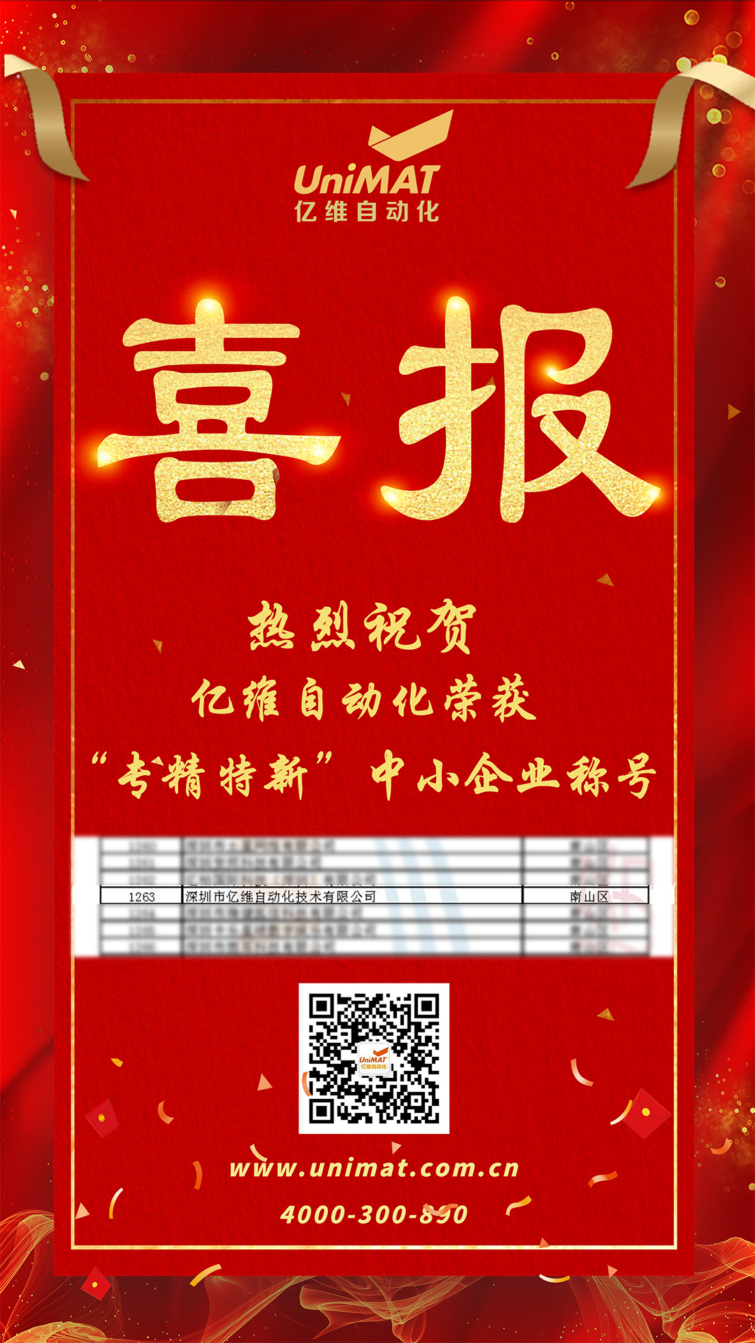 喜报！不朽情缘自动化获评2022年深圳市“专精特新”中小企业称号